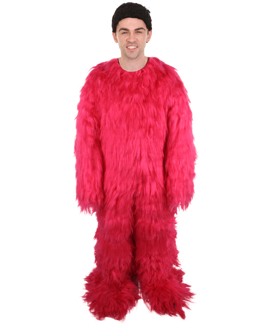 Unisex Pink Furry Monster Costume I Perfect for Halloween I Flame-retardant Synthetic Fabric