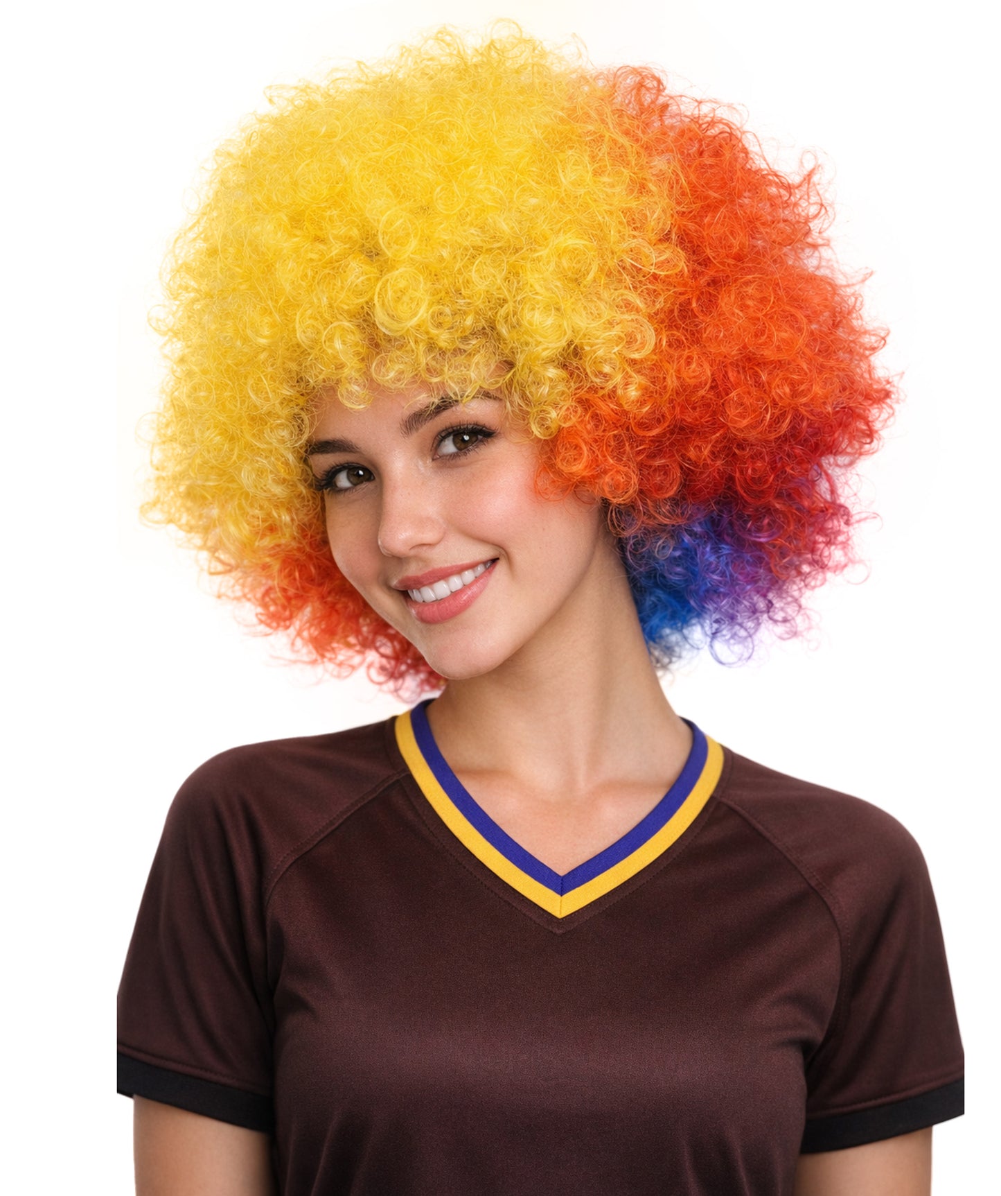 Sport Afro Wig | Super Size Jumbo Multicolor Wig | Premium Breathable Capless Cap