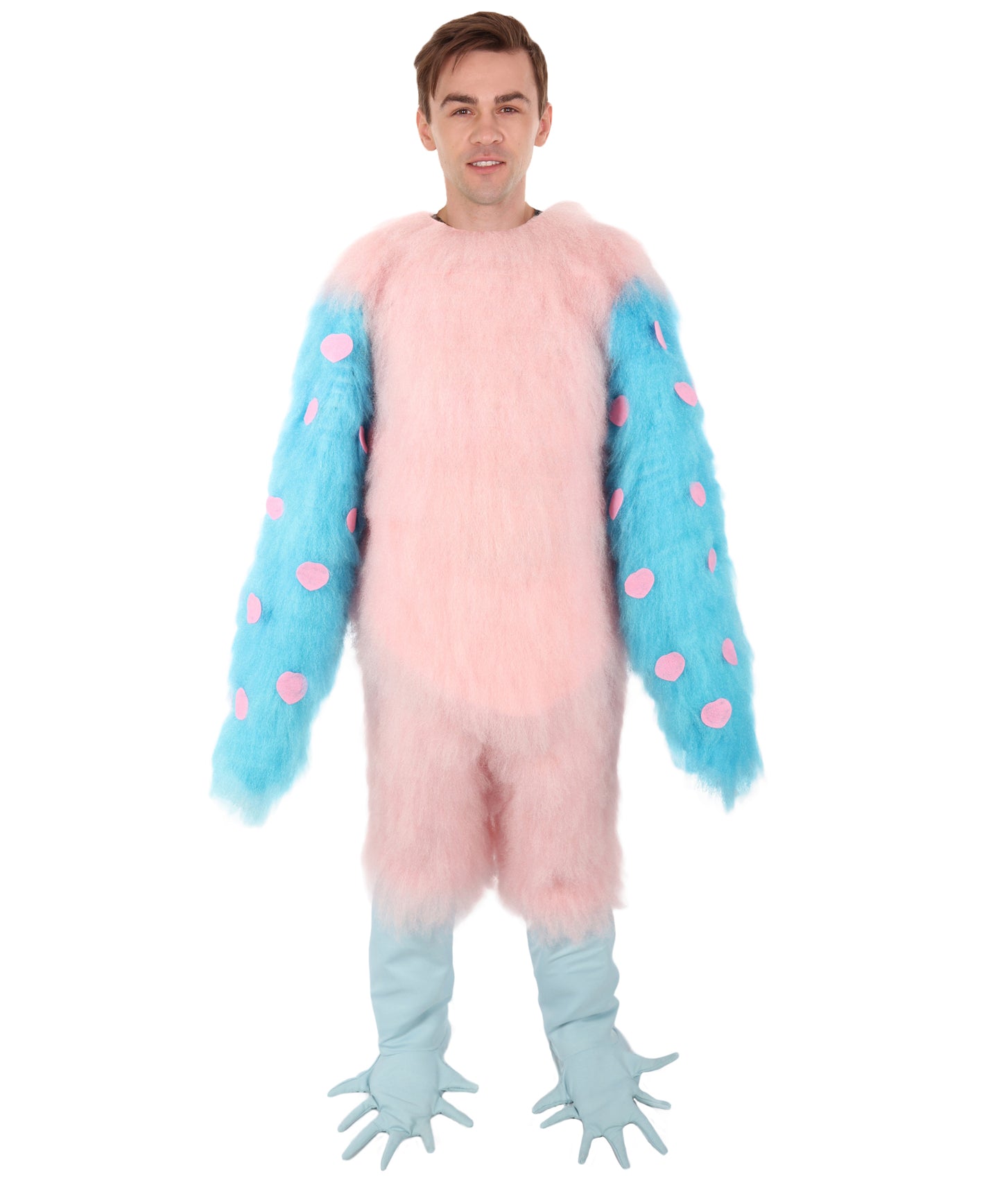 HPO Uuisex Full-Body Plush Pink Flamingo Bird Costume Set with Oversized Mask & Full Suit| Perfect for Halloween| Flame-retardant Synthetic Fabric