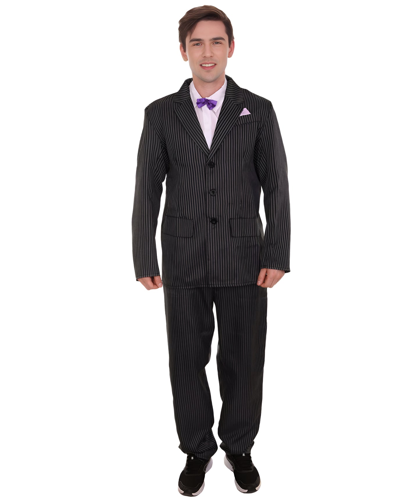 Men's Halloween Gothic Mr Addams Costume TV/Movie Costume | Black Gangster Fancy Costume