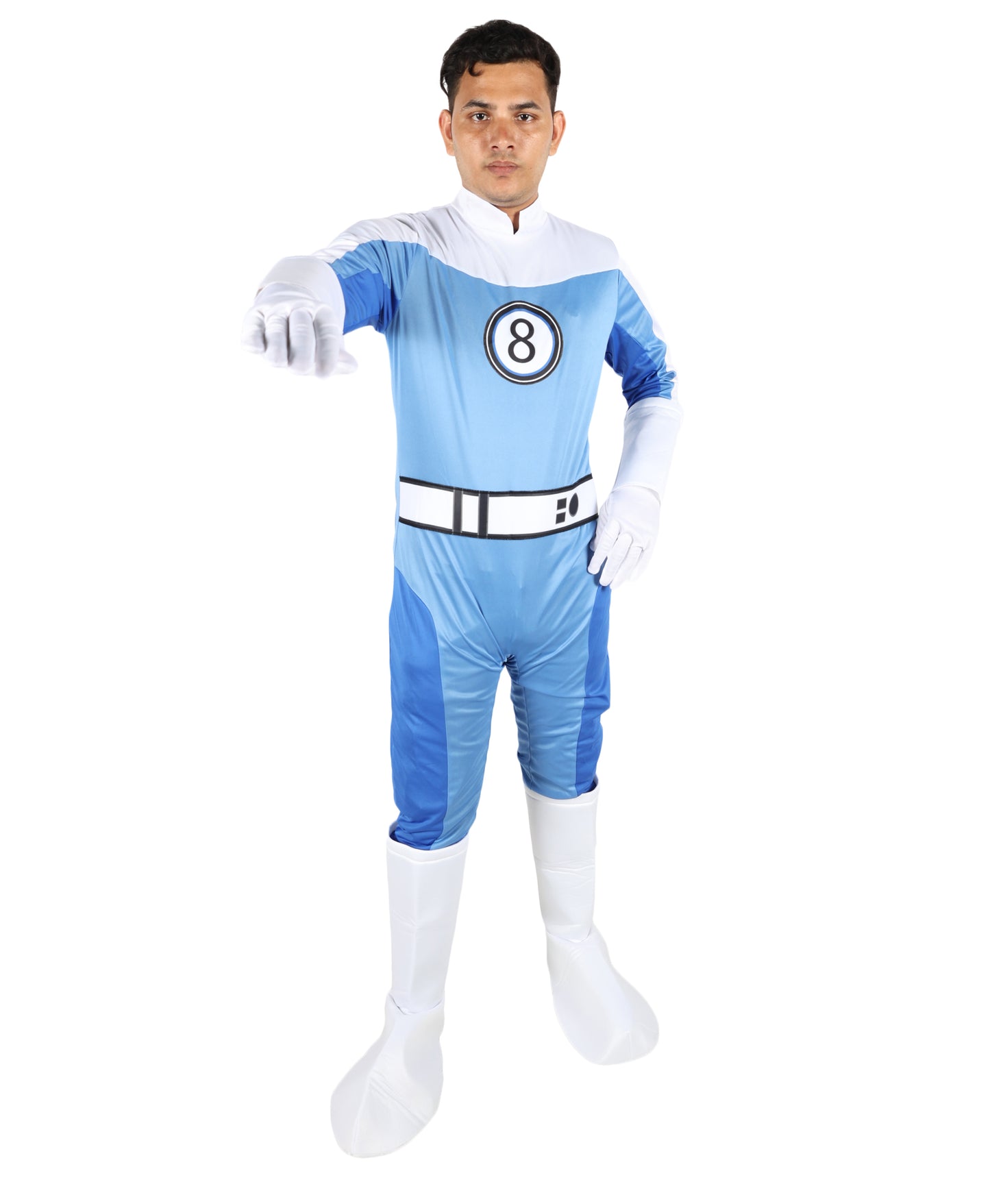 HPO Men’s Ultimate Sci-Fi Team Costume | 3-in-1 Jersey Dress with Hand Gloves | Futuristic Cosplay Outfit