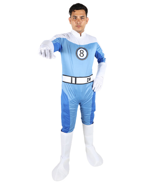 HPO Men’s Ultimate Sci-Fi Team Costume | 3-in-1 Jersey Dress with Hand Gloves | Futuristic Cosplay Outfit