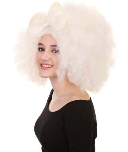 HPO Women's Jumbo Afro Small Bow Wigs Collections | Super Size Halloween Wigs | Premium Breathable Capless Cap