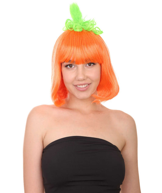 Pumpkin Womens Bob Wig | Party Ready Fancy Halloween Wig | Premium Breathable Capless Cap