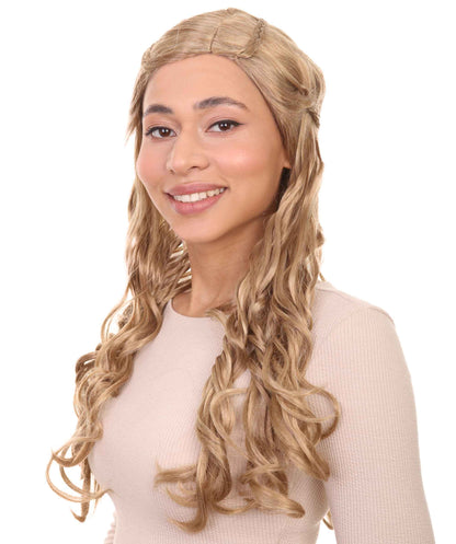 HPO Womens Renaissance Wig | Long Blond Braided Wig | Premium Breathable Capless Cap