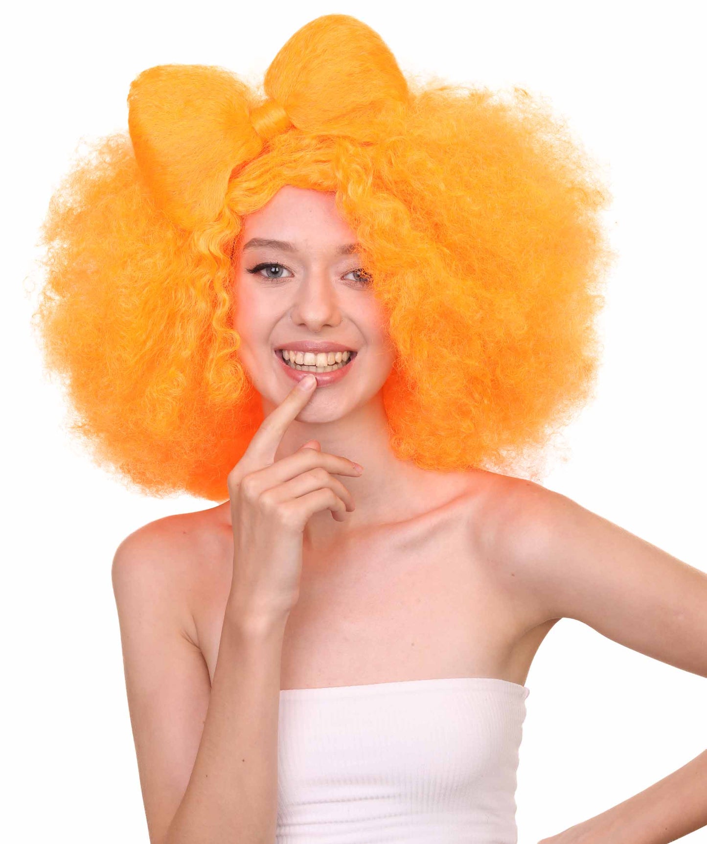 HPO Women's Jumbo Afro Small Bow Wigs Collections | Super Size Halloween Wigs | Premium Breathable Capless Cap