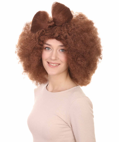 HPO Women's Jumbo Afro Small Bow Wigs Collections | Super Size Halloween Wigs | Premium Breathable Capless Cap