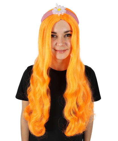 HPO Women's 60's Long Multiple Hippie Groovy Wig, Flame-retardant Synthetic Fiber