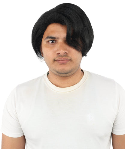 HPO Men’s Blonde Wig with Long Side Bangs  | Flame-retardant Synthetic | Ideal for Cosplay, Halloween & Party Looks