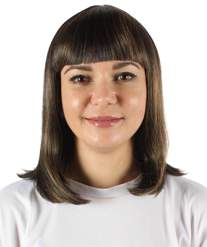 HPO Women's Shoulder Length Bob Wig Collection | Straight Halloween Wig Multiple Color Option | Premium Breathable Capless Cap