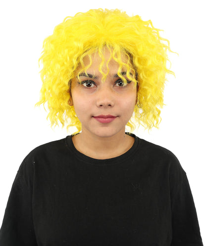 HPO Adult Women's Messy Teased Spiky Multicolor Wig | Curly Two-tone vibrant hue, create of synthetic fiber, extreme textured volume, breathable capless base | Party, Halloween, theater, drag, performance, costume events