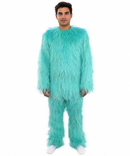 HPO Unisex Blue Furry Monster Costume, Mask and Bundle Set | Full Body Fur Costume with Matching Mask | Soft Plush Halloween Cosplay Outfit for Parties, Mascots & Performers