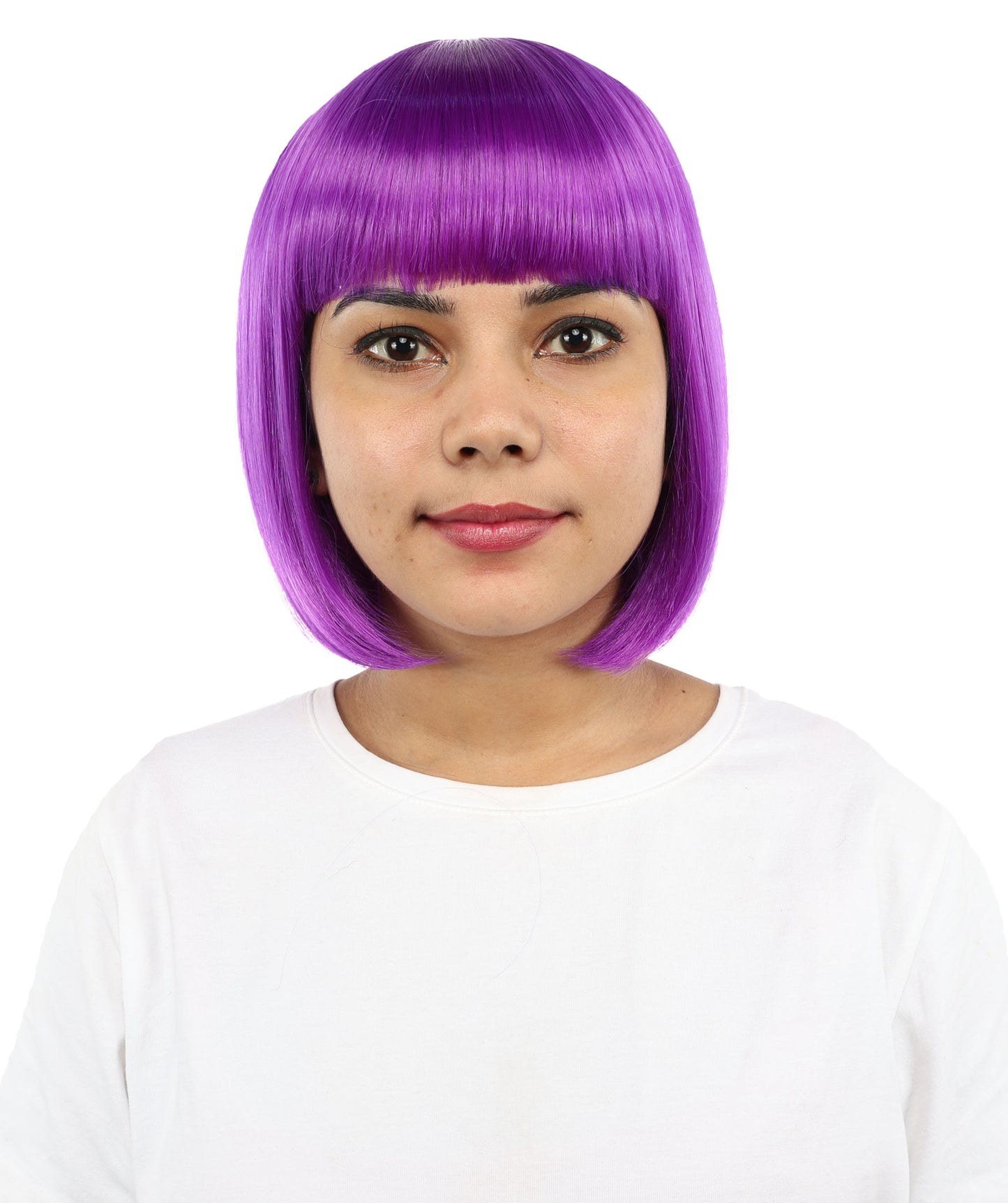 Adult Women’s Medium Bob Wig with Bangs – Layered Hairstyle with Soft Synthetic Fibers & Smooth Texture With Standard Cap | Stylish Hairpiece for Cosplay, Parties & Photo Shoots | Multicolor Options
