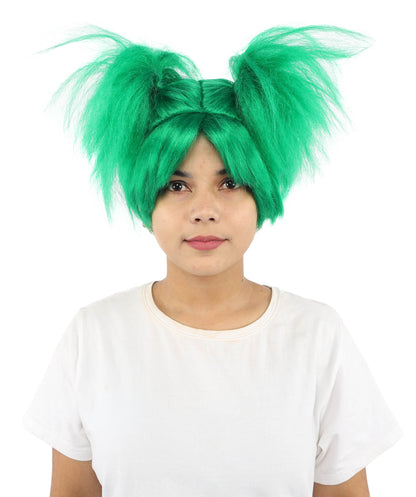 HPO Women’s 15-Inch Orange Spiky Troll Wig | Fun Animated Character | Bright and Bold Look for Halloween, Cosplay, and Themed Party