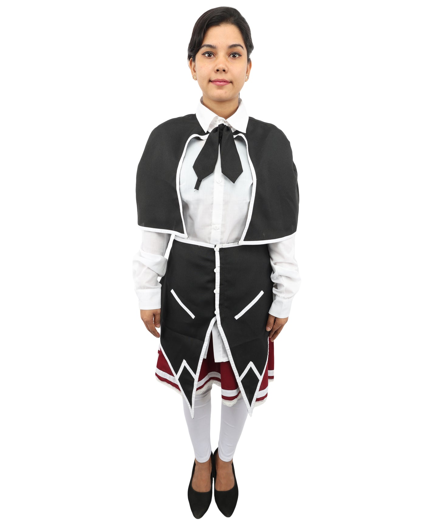 HPO Women's Anime Manga Series Protagonist Red Uniform Costume Set, Suitable for Halloween, Flame-retardant Synthetic Fabric