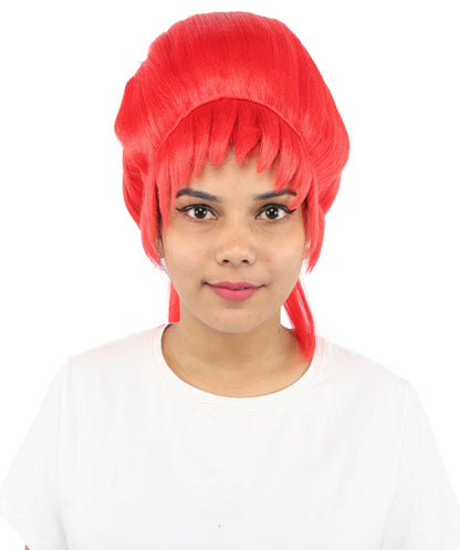 HPO Adult Women's Avant-Garde Bouffant Wig | Multiple Color Options | Create of synthetic fiber, massive smooth updo with micro bangs, breathable base | Party, Halloween, theater, drag, performance, costume events