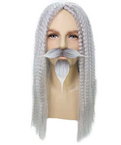 HPO Men's Curly Musketeer Wig Beard & Mustache Set | Multicolor Options | Halloween and Cosplay Wig | Flame-retardant Synthetic Fiber