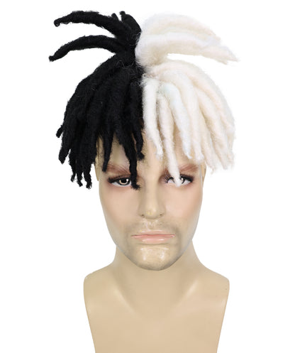 HPO Men’s American Rapper Dark Blue Dreadlock Updo Wig I Non-flammable Synthetic Fiber Wig