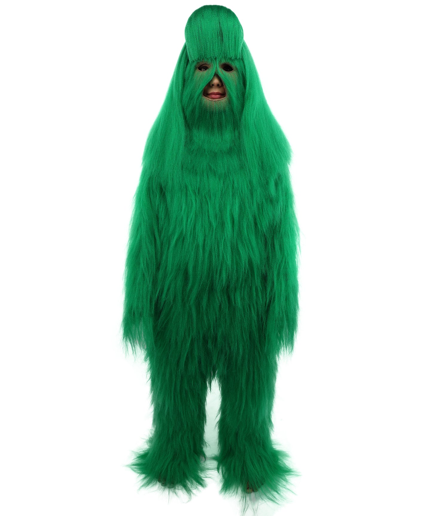 HPO Teen Extreme Hairy Person Costume Bundle & Mask Set - Full-Body Hair Suit Extra-Long Costume Wig for Halloween, Cosplay & Parties - Multiple Color Options