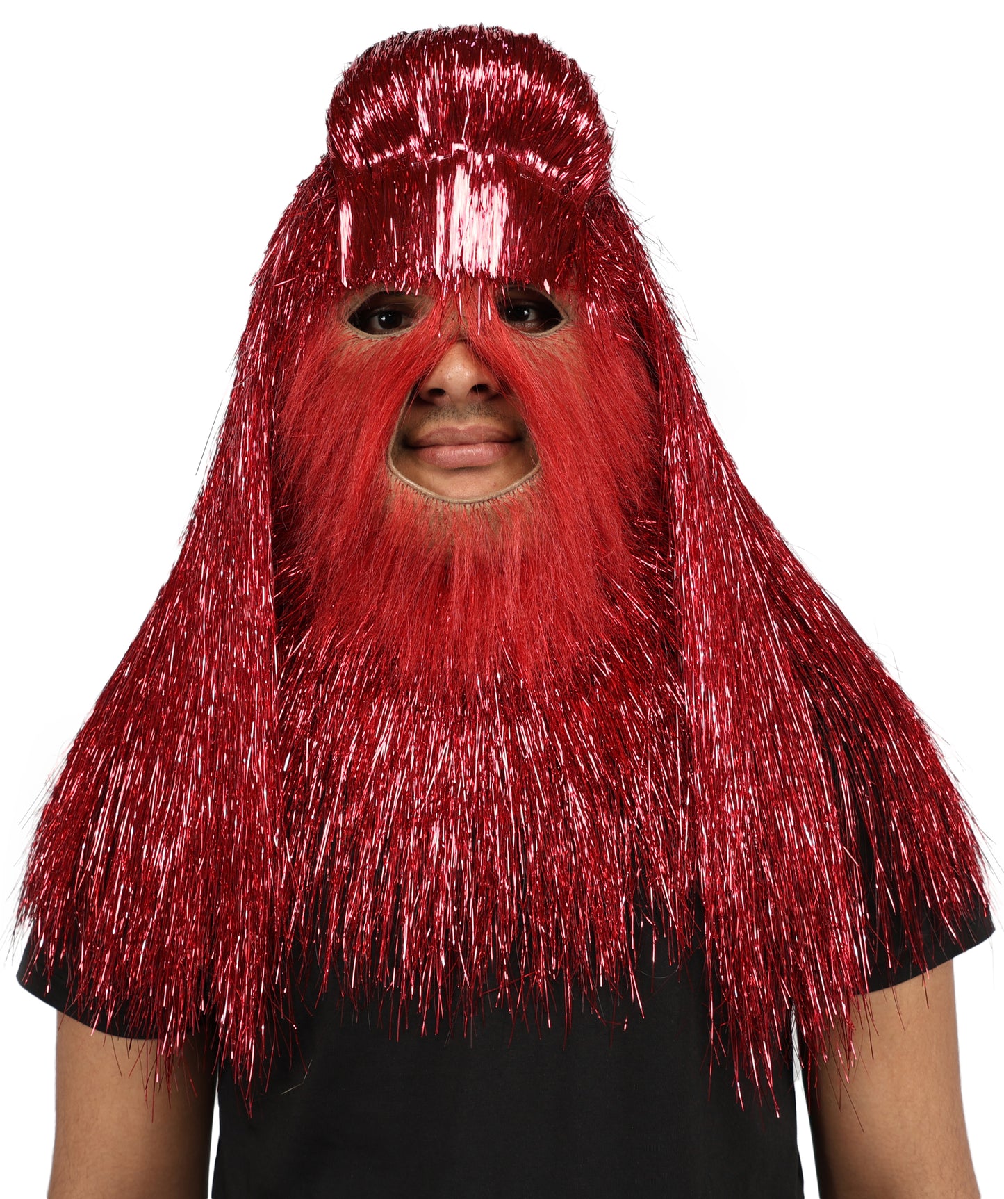 HPO UnisexTinsel Hairy Costume, Bundle & Mask Set | Full-Body Suit & Matching Mask | Long Hair Funny Costume for Halloween, Performers, Cosplay & Mascots | Multicolor Options