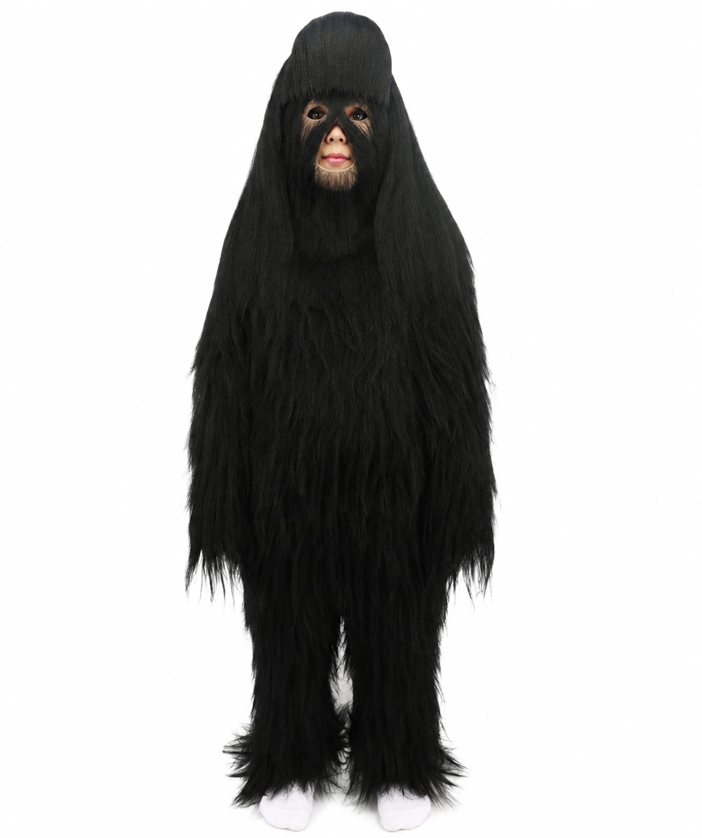 HPO Teen Extreme Hairy Person Costume Bundle & Mask Set - Full-Body Hair Suit Extra-Long Costume Wig for Halloween, Cosplay & Parties - Multiple Color Options