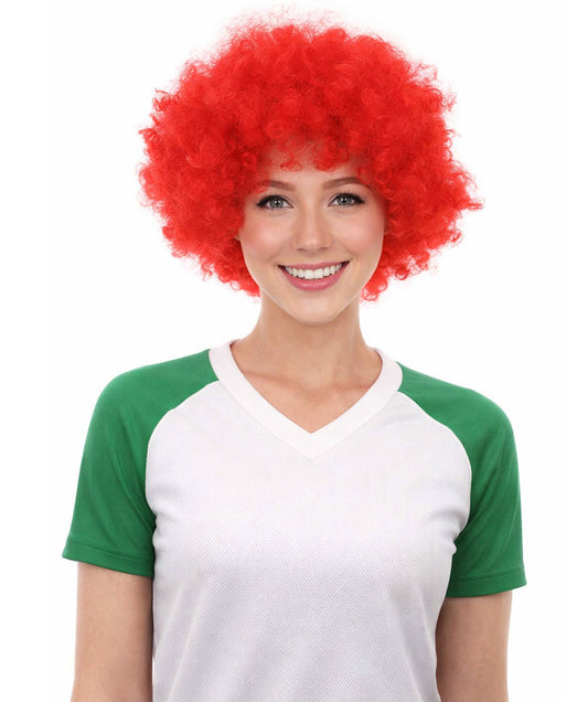 Poland Flag Sport Afro Halloween Wig