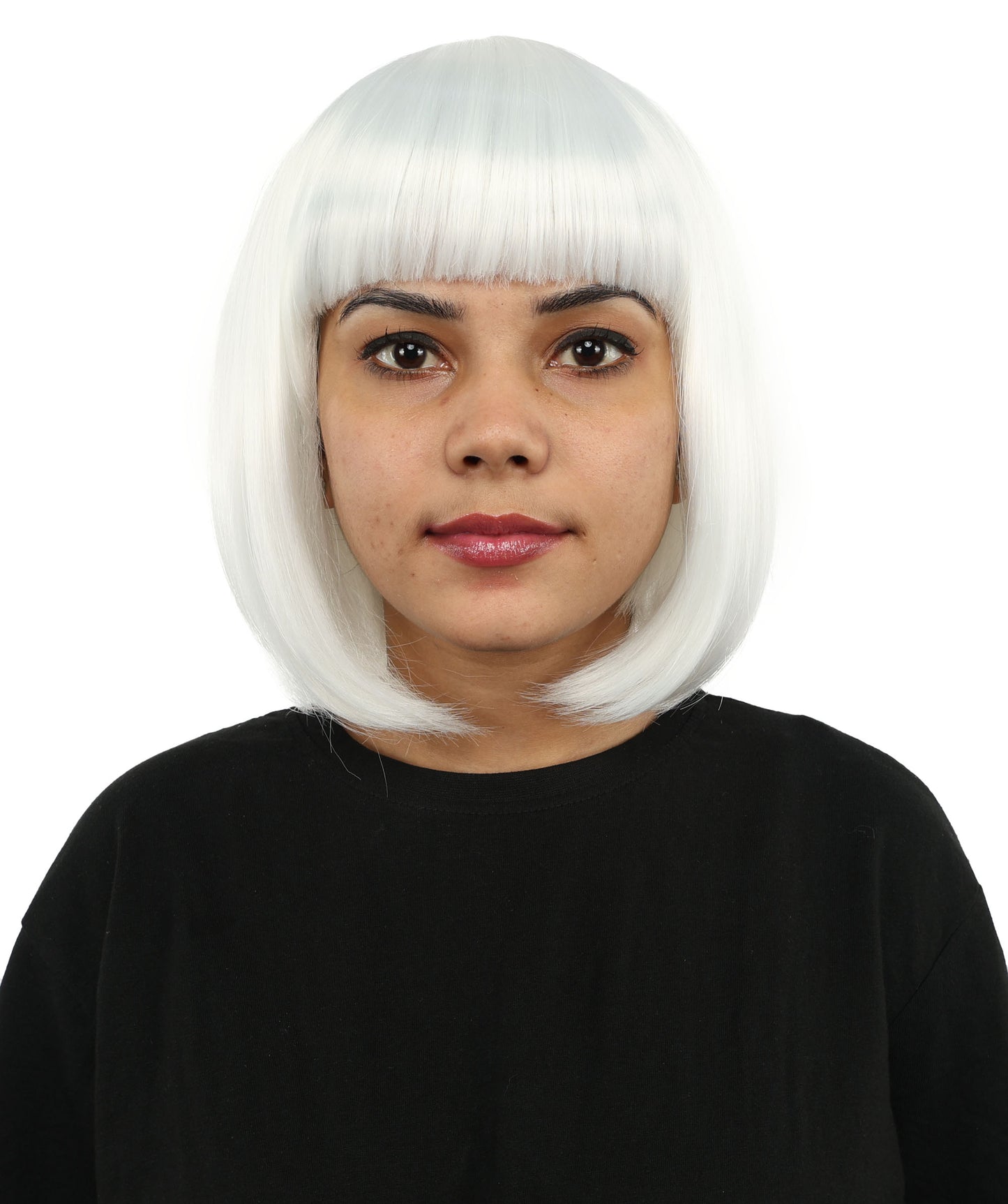 Adult Women’s Medium Bob Wig with Bangs – Layered Hairstyle with Soft Synthetic Fibers & Smooth Texture With Standard Cap | Stylish Hairpiece for Cosplay, Parties & Photo Shoots | Multicolor Options