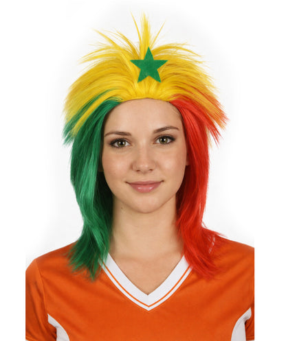 Senegal Flag Sports,80's Mullet Wig | Premium Breathable Capless Cap