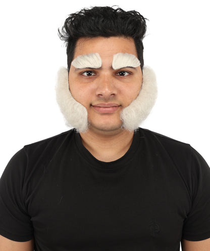 HPO Men’s Sideburns and Eyebrows Set | Animated Character-Inspired Facial Hair | Ideal for Halloween and Cosplay