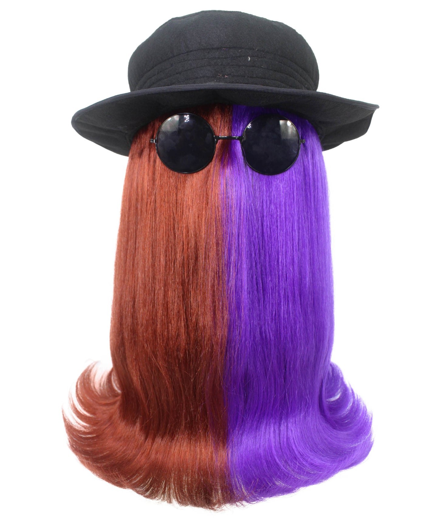 Brown & Purple Straight Creature Wig