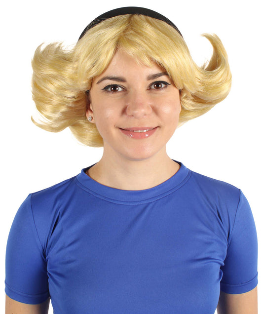 HPO Women's Blonde Side Parted Short Spiky Wig | Flame-retardant Synthetic Fiber