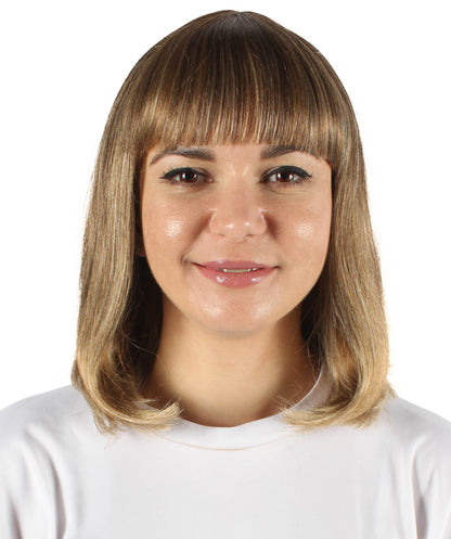 HPO Women's Shoulder Length Bob Wig Collection | Straight Halloween Wig Multiple Color Option | Premium Breathable Capless Cap