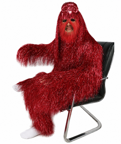 HPO UnisexTinsel Hairy Costume, Bundle & Mask Set | Full-Body Suit & Matching Mask | Long Hair Funny Costume for Halloween, Performers, Cosplay & Mascots | Multicolor Options