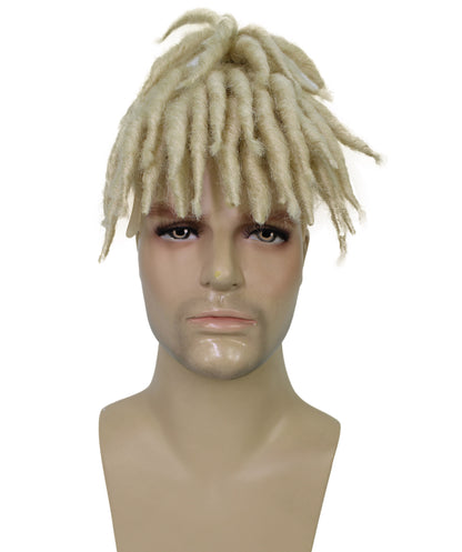 HPO Men’s American Rapper Dark Blue Dreadlock Updo Wig I Non-flammable Synthetic Fiber Wig