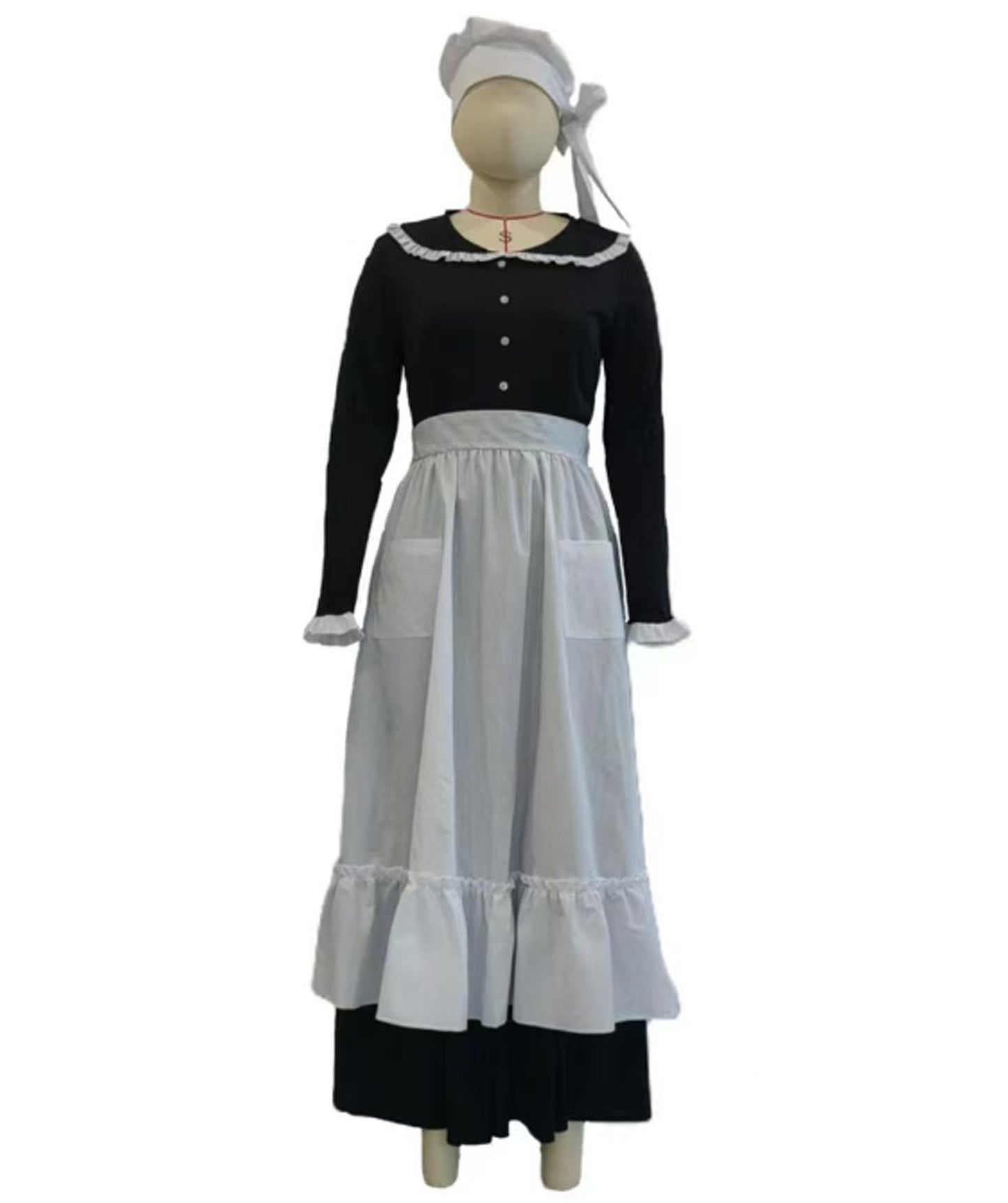 Women's Pilgrim Costume | Black and White Cosplay Costume