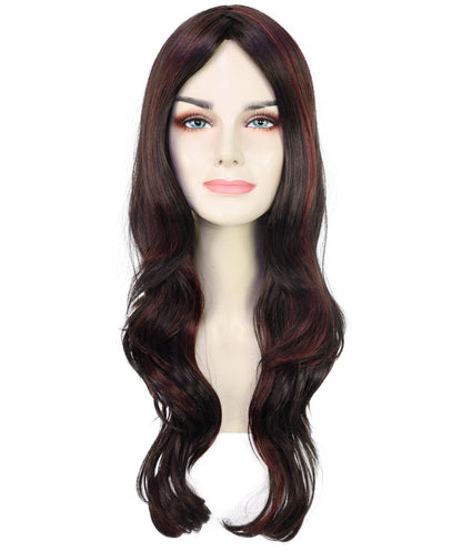 HPO Adult Female WIG Hot Honey Ebony – Wavy Medium Brown Ebony Wigs for Retro Costumes & Events, Perfect for 70s Disco, Retro Costumes, Halloween and Cosplay, Themed Events
