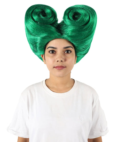 Women’s Supermodel Horn-shaped White Hair Updo Full Wig I Perfect for Halloween I Flame-retardant Synthetic Fiber