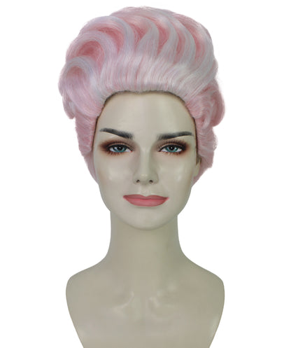 HPO Adult Women’s Retro Pink Sculpted Pompadour Wig | High-Fashion Synthetic Wig for Drag & Glam | Ideal for Halloween