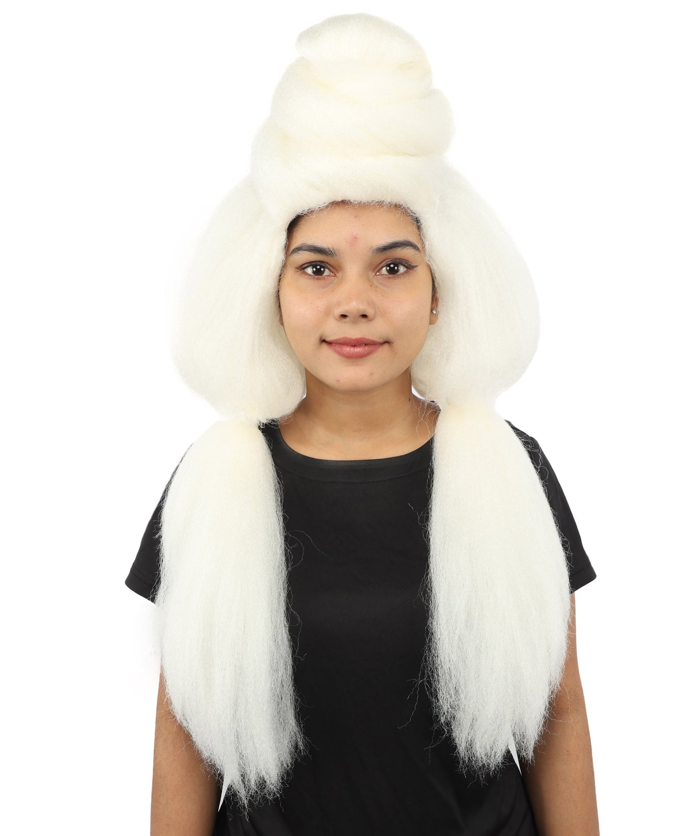 HPO Women’s High Volume Extra Long Yarn Twisted Bun Wig – Multiple Color Options | Bubble Ponytails Hairpiece with Capless Cap | Statement Headpiece for Halloween, Cosplay, Theater and Drag Looks