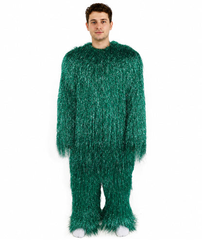 HPO UnisexTinsel Hairy Costume, Bundle & Mask Set | Full-Body Suit & Matching Mask | Long Hair Funny Costume for Halloween, Performers, Cosplay & Mascots | Multicolor Options