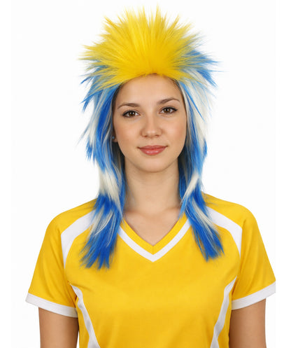 Uruguay Flag Sports,80's Mullet Wig | Premium Breathable Capless Cap
