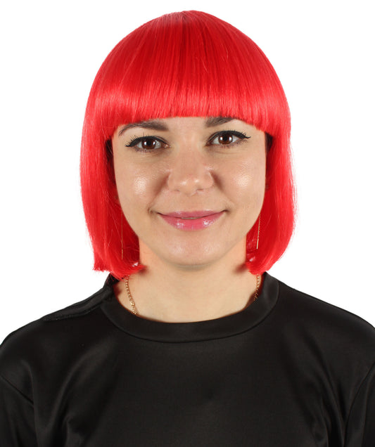 HPO Womens Bob Wig Collection | Multiple Colors Halloween Party Wig | Premium Breathable Capless Cap