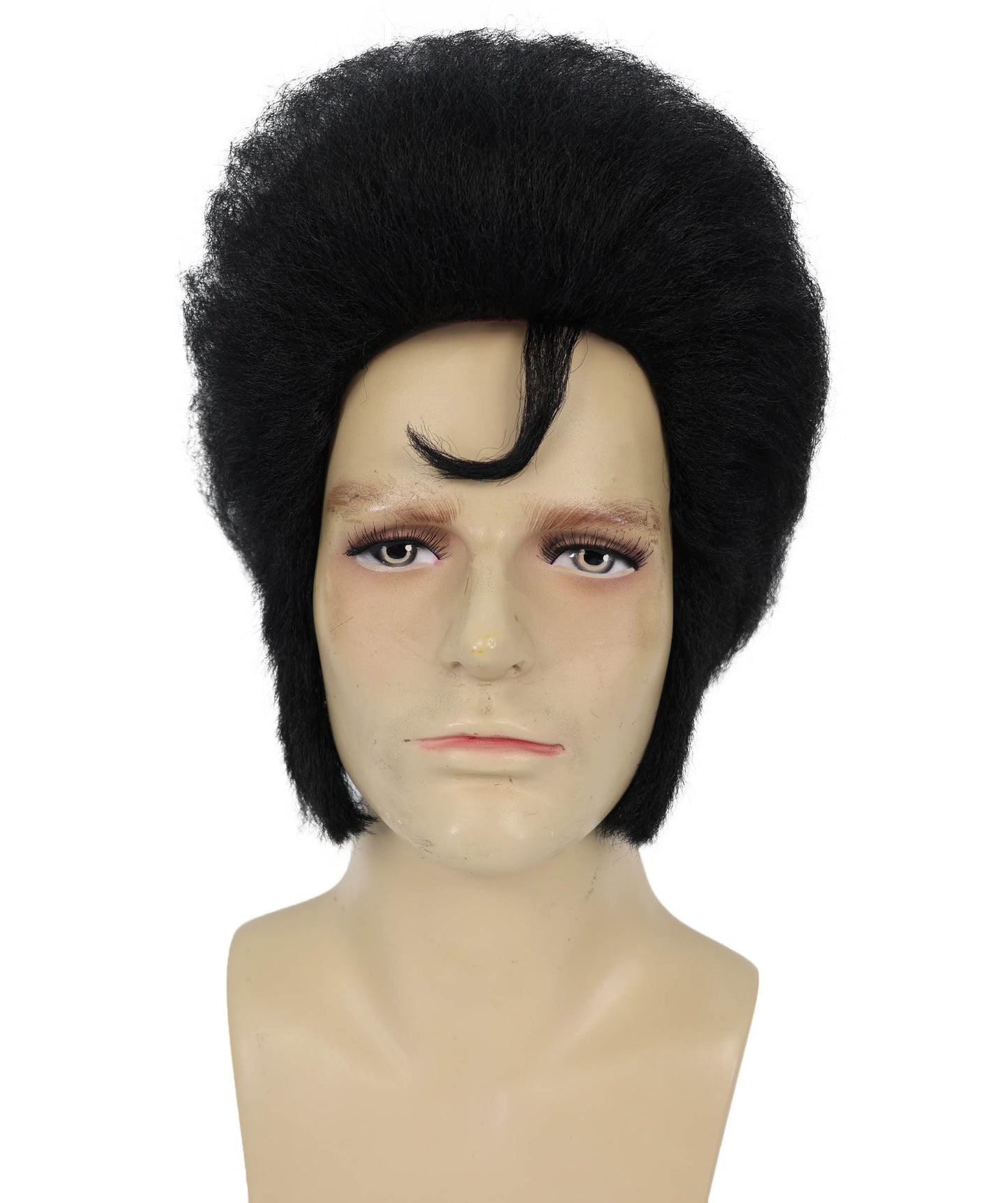 HPO Men’s Elvis Wig | Black Pompadour Hairpiece for Rock Star Look | Halloween Parties, Stage Acts & Themed Events
