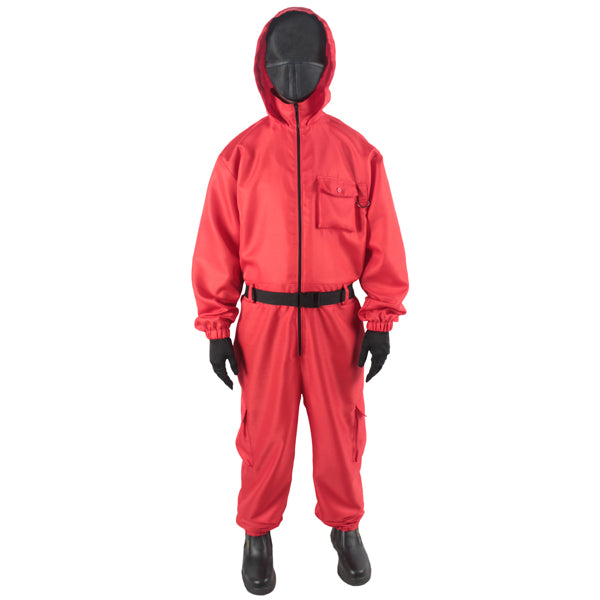 Red Hooded Jumpsuit