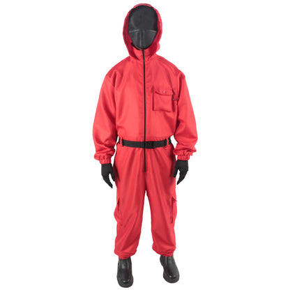 Red Hooded Jumpsuit