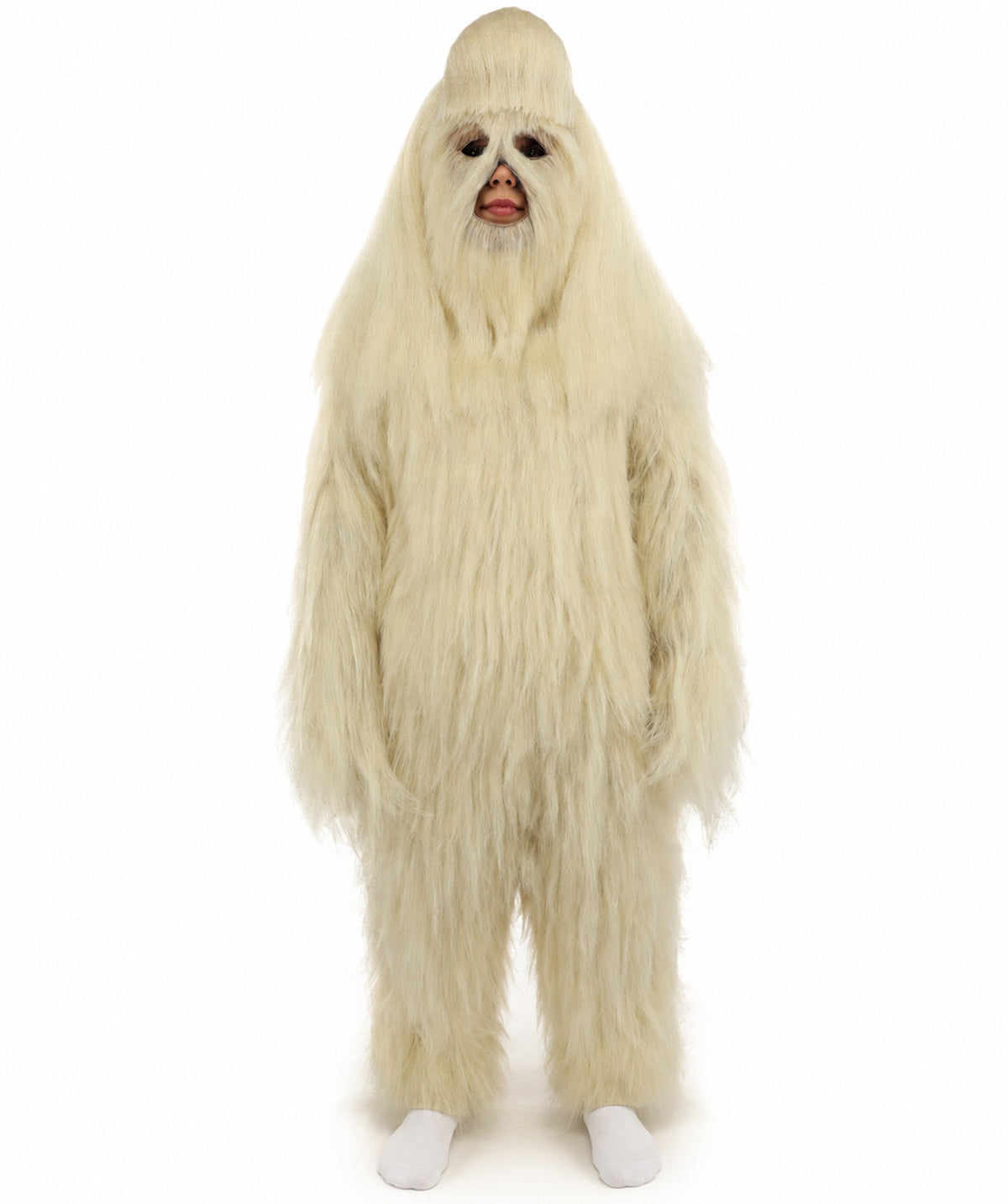 HPO Teen Extreme Hairy Person Costume Bundle & Mask Set - Full-Body Hair Suit Extra-Long Costume Wig for Halloween, Cosplay & Parties - Multiple Color Options
