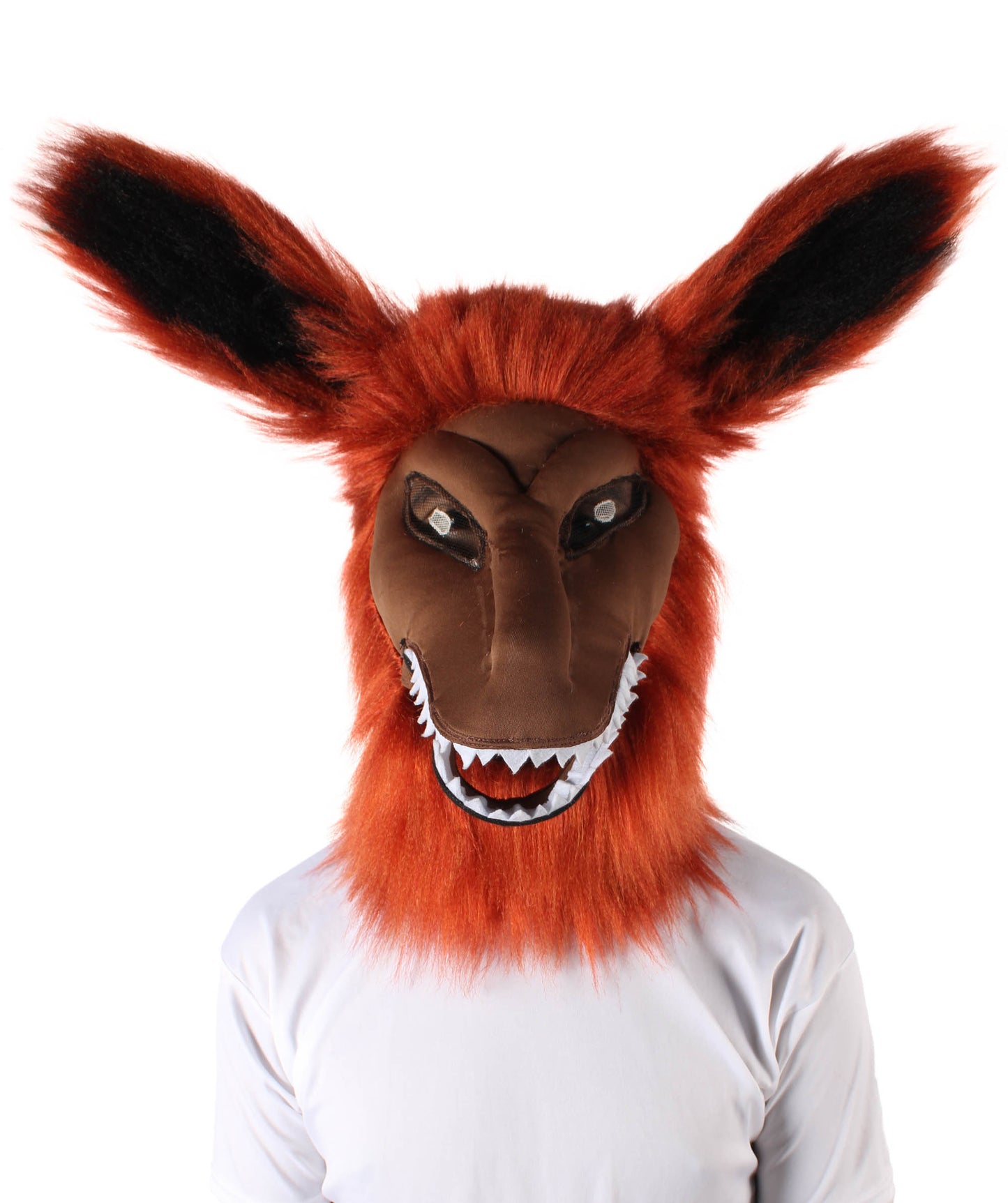 HPO Unisex Orange Furry Anime Tailed Monster Mask | Best for Halloween | Flame-retardant Synthetic Fiber