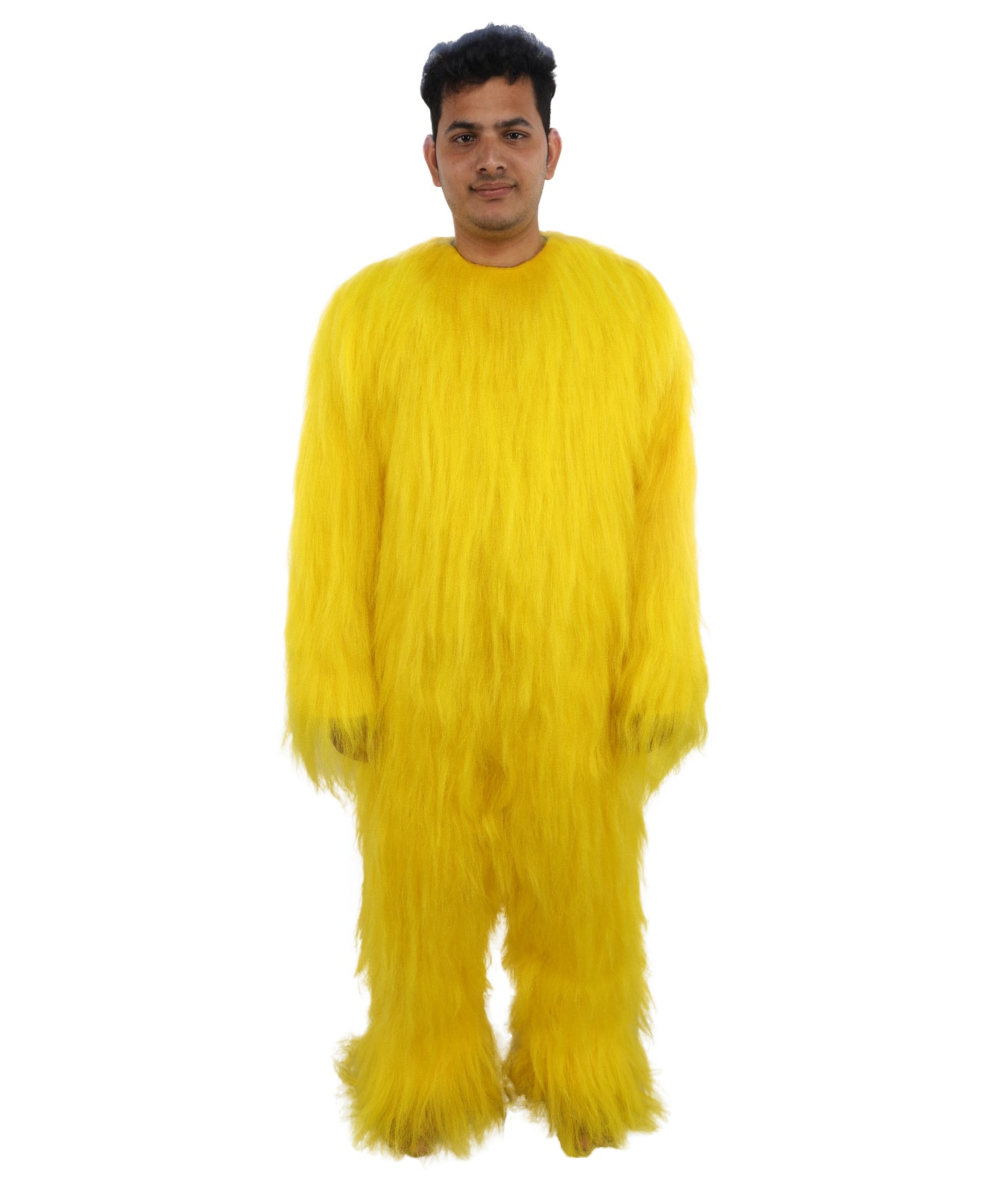 HPO Unisex Extreme Hairy Person Costume, Mask and Bundle - Full-Body Hair Suit Extra-Long Ash Brown Costume Wig for Halloween, Cosplay & Parties