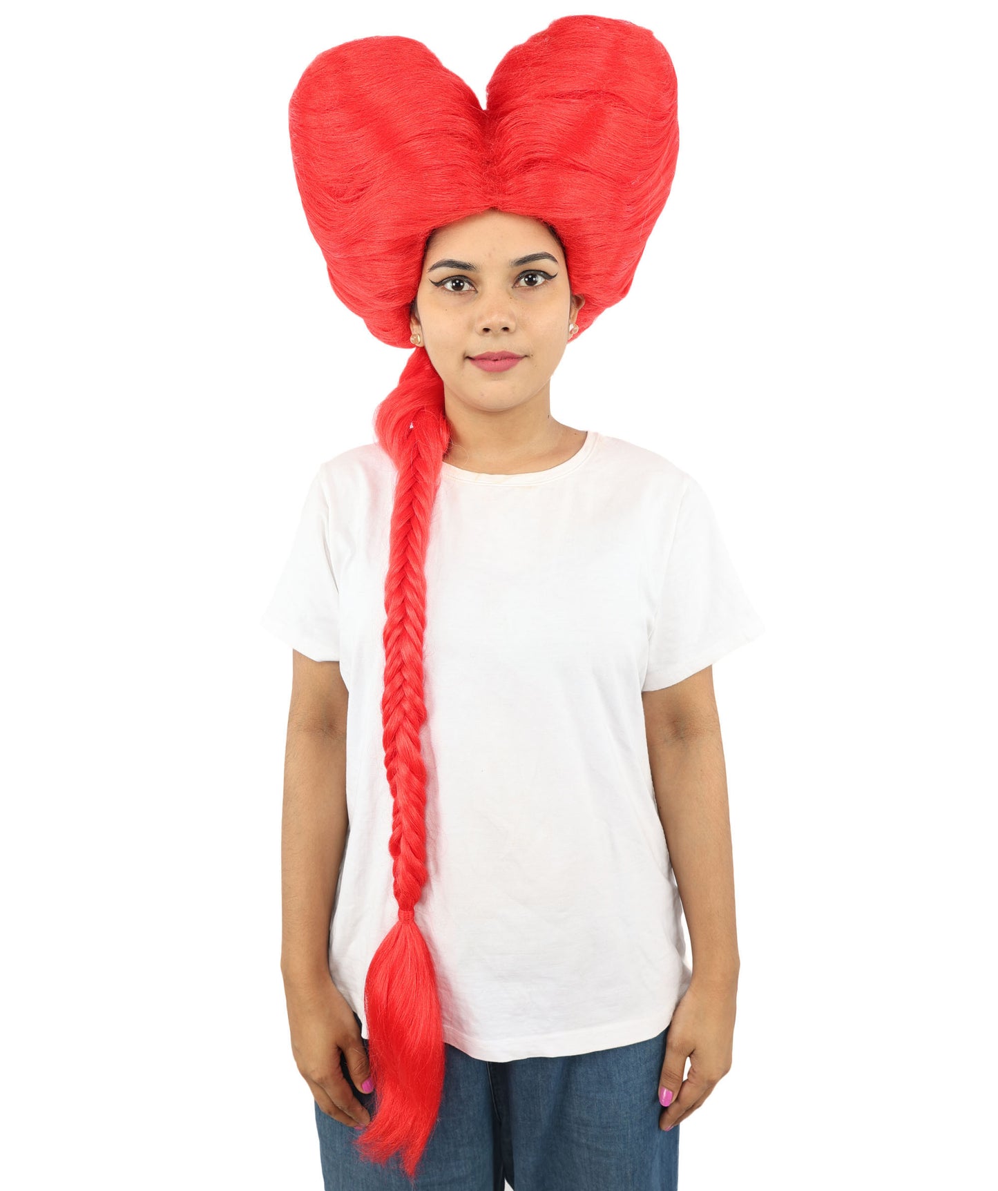 HPO Women’s Extra Long Golden Brown Count Dracula Wig | 42 Inch Synthetic Hairpiece Ideal for Gothic Noble Costume Halloween Cosplay Party Fancy Dress