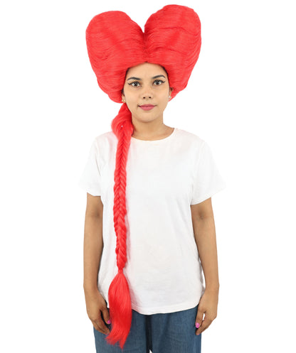 HPO Women’s Extra Long Golden Brown Count Dracula Wig | 42 Inch Synthetic Hairpiece Ideal for Gothic Noble Costume Halloween Cosplay Party Fancy Dress